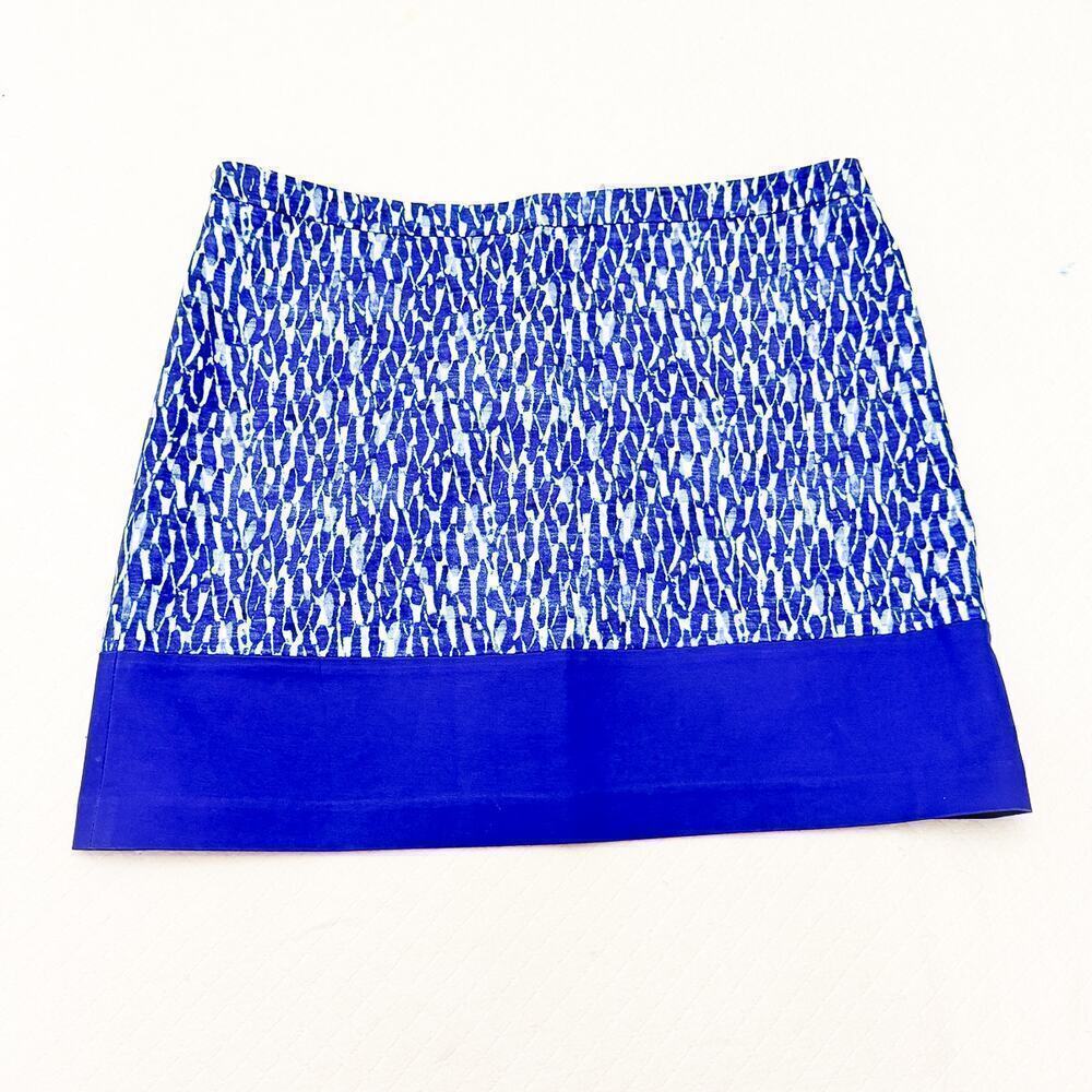 Michael Kors Reflected Water Printed Graphic Skirt Blue Size 14 Mint